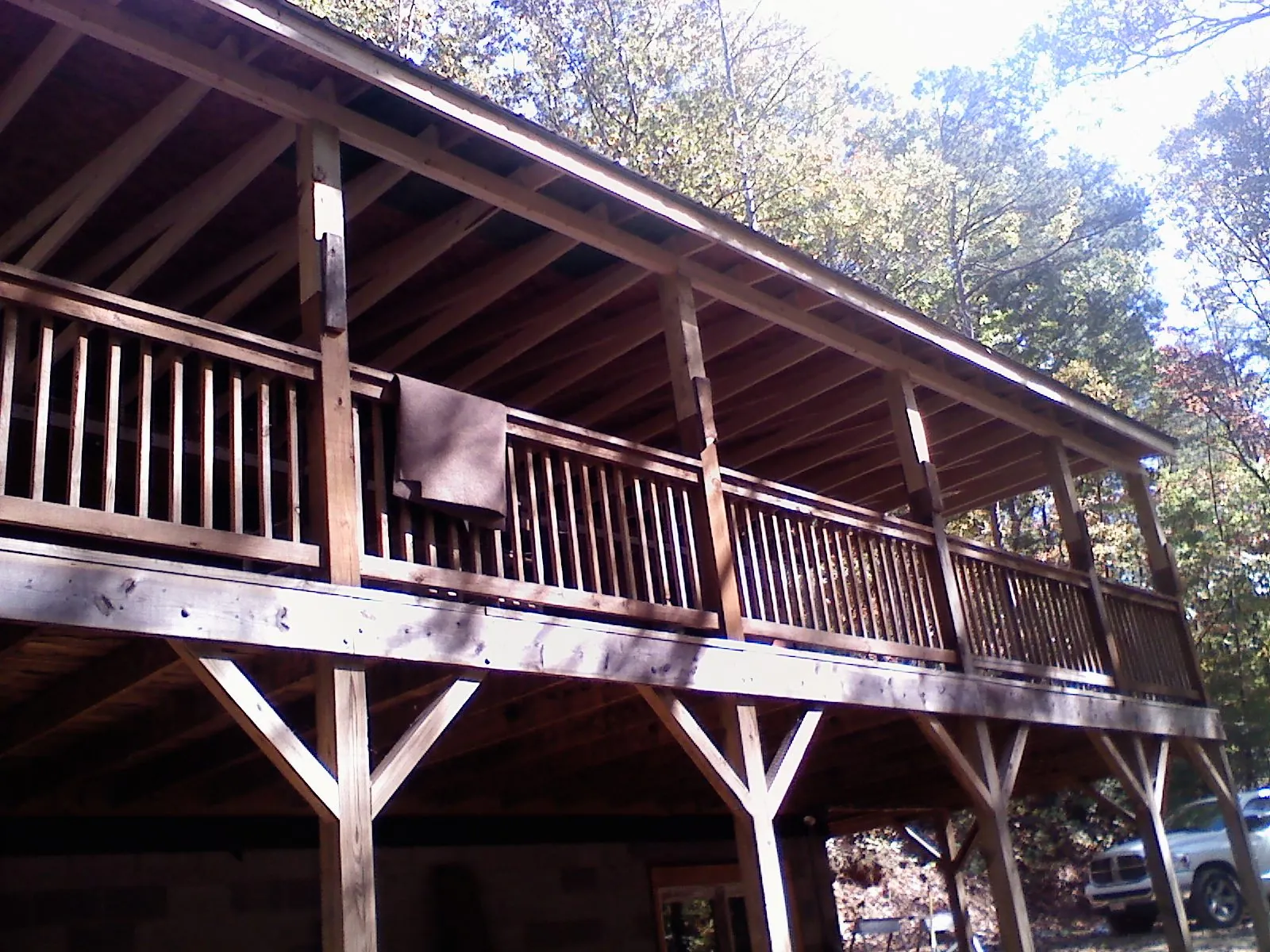 Timber framing under a new elevated porch and deck — Roof Leak Repair in Hull by Roofing Brothers